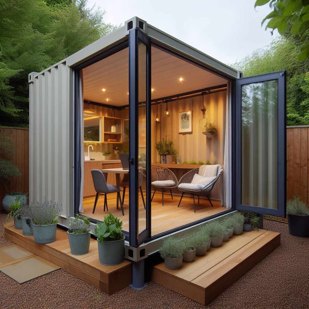 small garden office shipping container