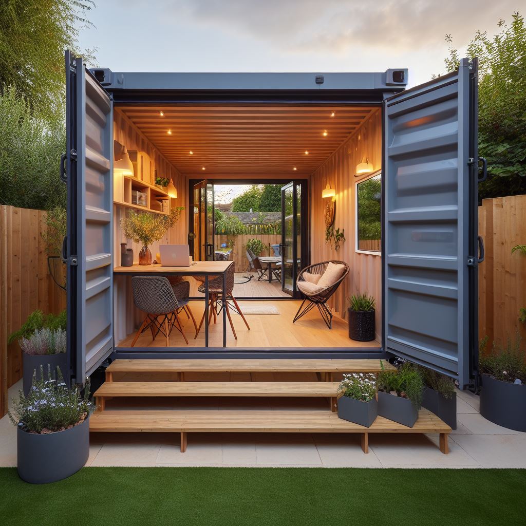 small garden office shipping container
