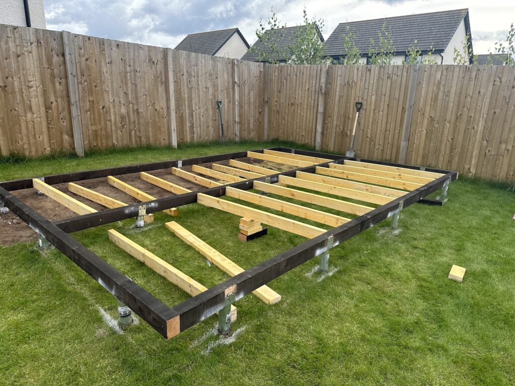 customers build Garden room base frame